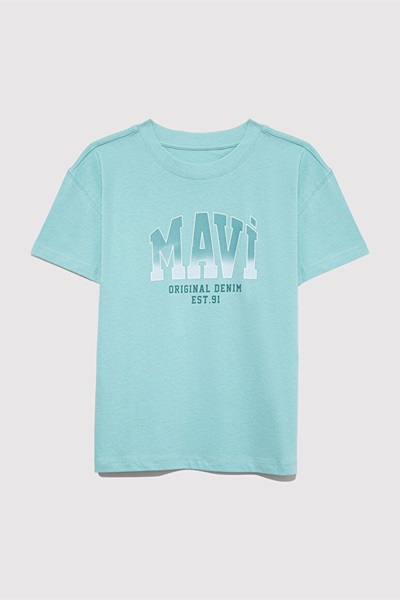 Mavi Jenerik Kız Çocuk T-Shirt M7610386-71748 Nile Blue