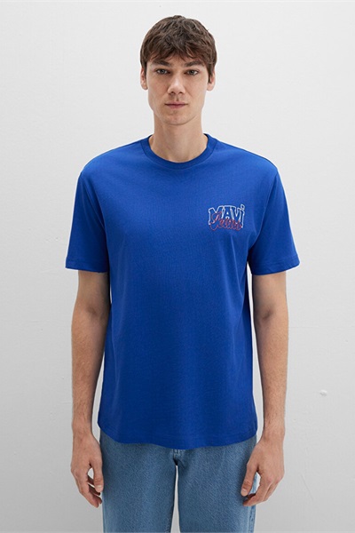 Mavi Jeans Erkek T-Shirt M0612937-70907 Derin Deniz Mavi