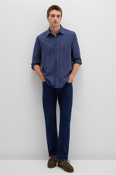 Mavi Çizgili Erkek Gömlek M0211699-90920 DRESS BLUE STRIPE