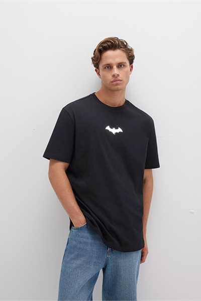 Mavi Batman Reflektör Erkek T-Shirt M066878-900 Siyah