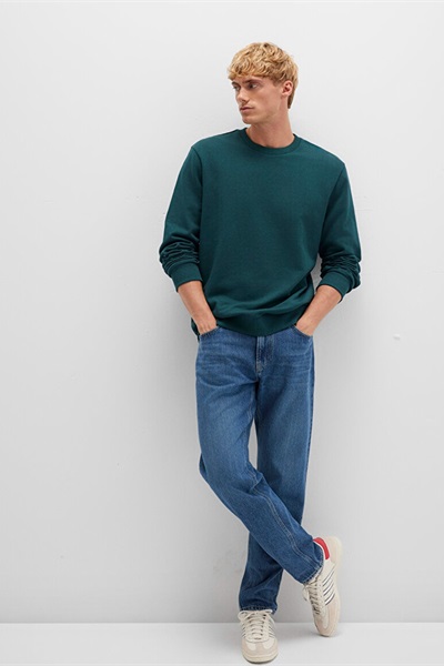 Mavi Bisiklet Yaka Erkek Sweat M0S10421-71929 Koyu Çam Yeşili
