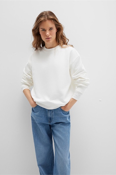 Mavi Modelli Kadın Sweatshirt M1S10358-70057 Kırık Beyaz