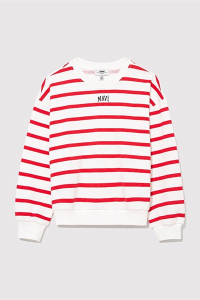 Mavi Logo Baskılı Kız Çocuk Sweat M7S10038-82054 Acı Kırmızı