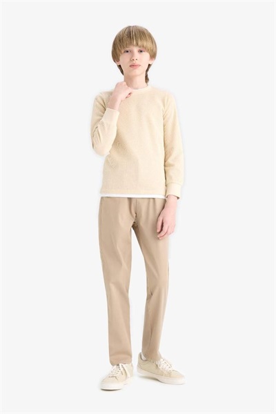 Defacto Erkek Çocuk  Kanvas Pantolon U3254A6/BG716 BEIGE