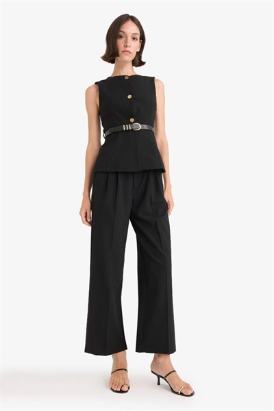 Defacto Kadın  Kanvas Pantolon E7241AX/BK81 BLACK