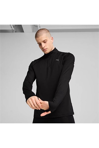 Puma Run Veloty Cldspn 1/4 Zıp ?M Erkek Sweat 526627-01 BLACK