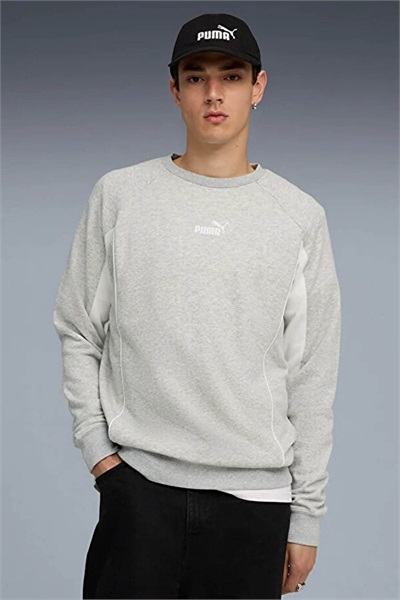 Puma Sport Crew Tr Erkek Sweat 688246-04 Light Gray Heather