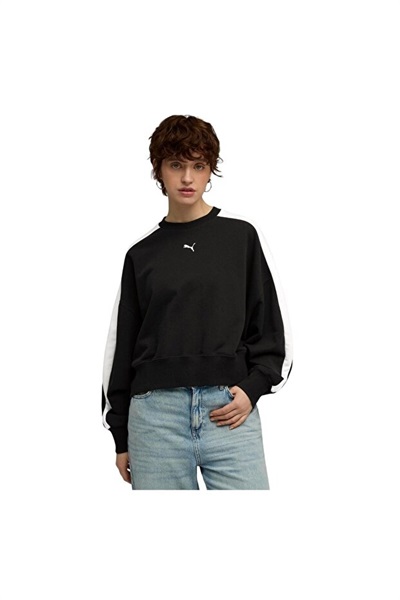 Puma T7 Over-Oversized Crew Kadın Sweat 633439-01 BLACK