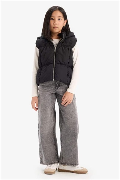 Defacto Kız Çocuk  Yelek C4971A8/BK27 BLACK