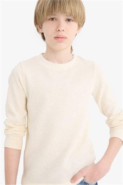 Defacto Erkek Çocuk Uzun Kol T-shirt V1186A6/ER103 ECRU