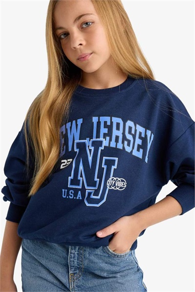 Defacto Kız Çocuk  Sweat E8894A8/NV241 NAVY