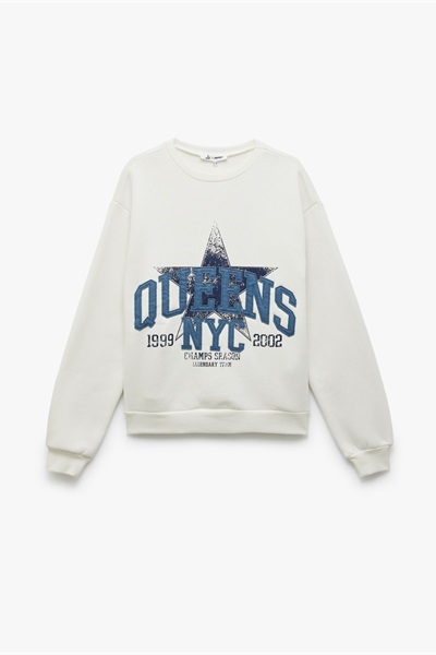 Koton Kadın Sweat 6Wal10127Ik EKRU