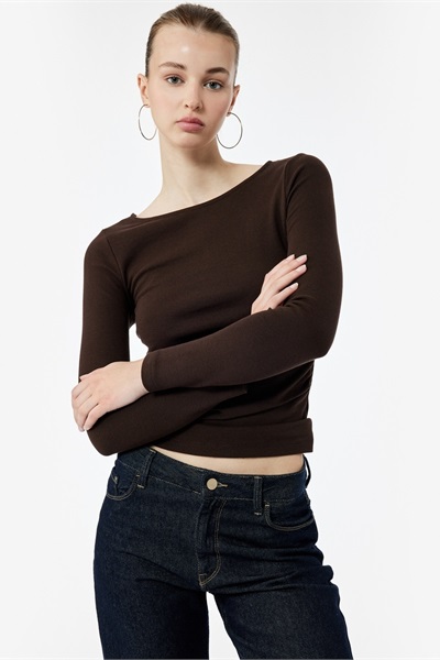 Koton Kadın Sweat 6Wal10195Ik KAHVERENGİ