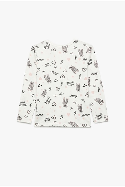 Koton Kız Çocuk Sweat 6Wkg10140Ak EKRU DESENLİ