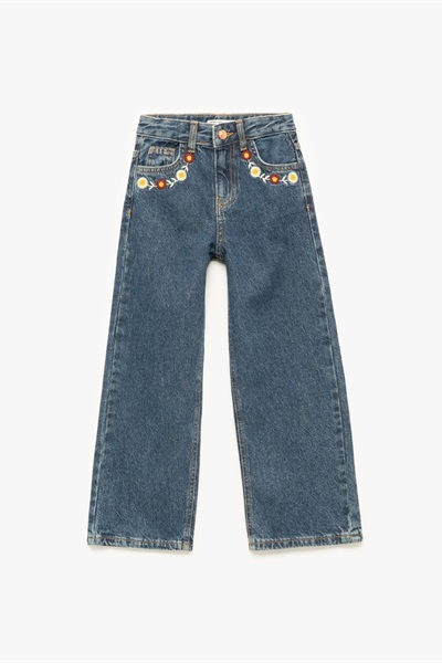 Koton Kız Çocuk Jean Pantolon 6Wkg40029Ad KOYU İNDİGO