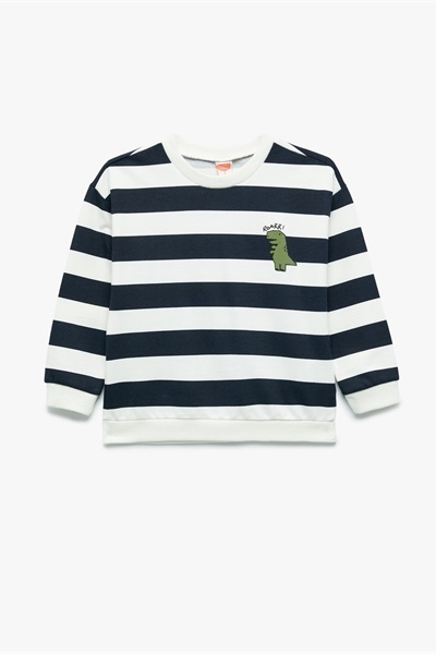 Koton Erkek Bebek Sweat 6Wmb10080Tk LACİVERT ÇİZGİLİ
