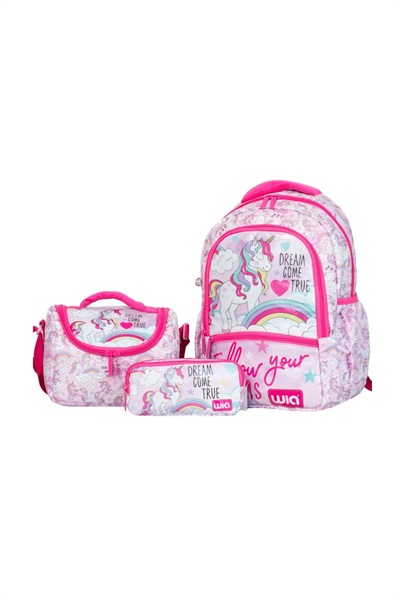 Wia Kız Çocuk Çanta Seti SWG-006.R-008 PEMBE