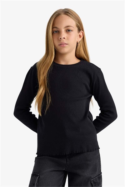 Defacto Kız Çocuk  Sweat B2387A8/BK81 BLACK