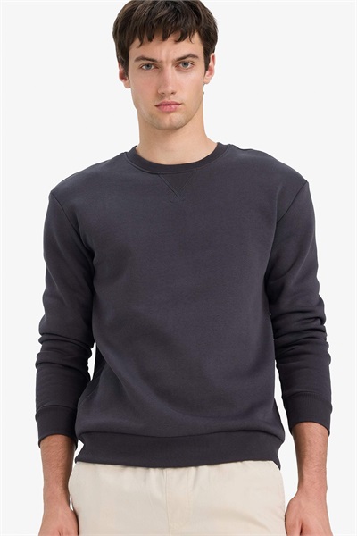 Defacto Erkek  Sweat T3777AZ/AR138 D.ANTHRA