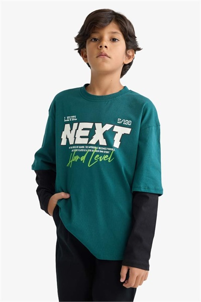 Defacto Erkek Çocuk Uzun Kol Sweat E9589A8/GN155 GREEN