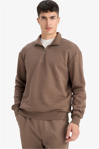 Defacto Erkek  Sweat X7405AZ/KH154 Khaki
