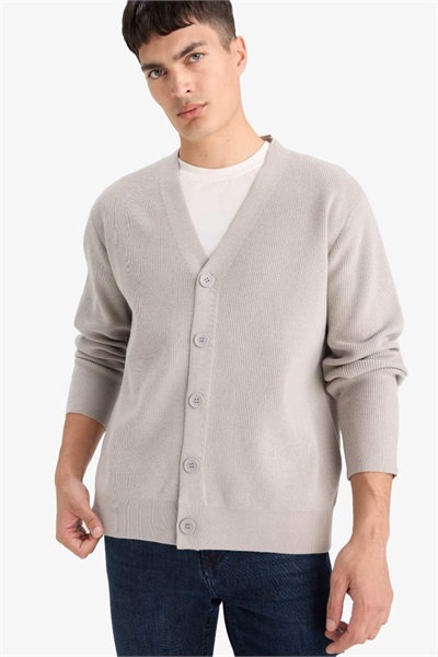Defacto Erkek  Hırka F2700AX/GR184 LT.GREY