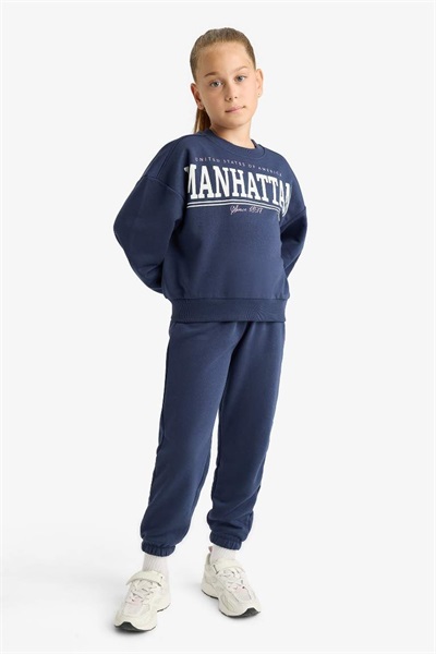 Defacto Kız Çocuk  Sweat Takım E6416A8/NV256 NAVY