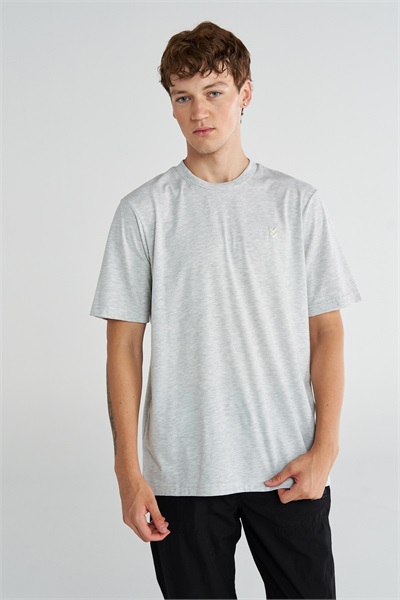 Hummel Hml T-Pulse Male Co Regular S/S Erkek T-shirt 912263-9098 SNOW MELANGE