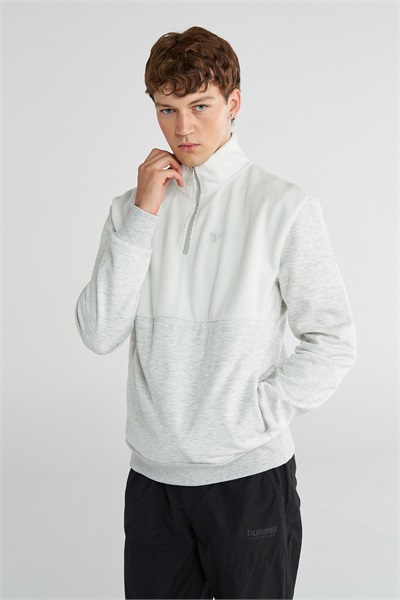 Hummel Hml Andros Half Zip Neck Sweatshirt Erkek Ceket 922355-9098 SNOW MELANGE
