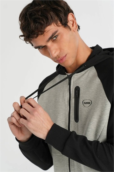 Hummel Hml Nova Zip Hoodie Erkek Ceket 980343-2393 BLACK/GREY MELANGE
