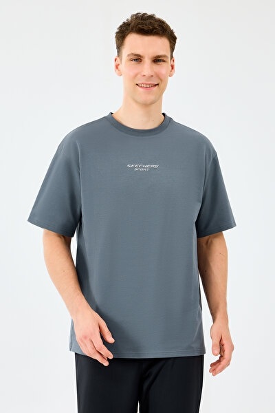 Skechers M Graphic Tee Reflect Logo Oversize  Erkek T-shirt S231094-3998 Gray